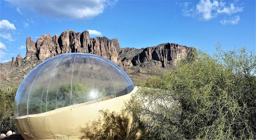 Bubble tent in the desert