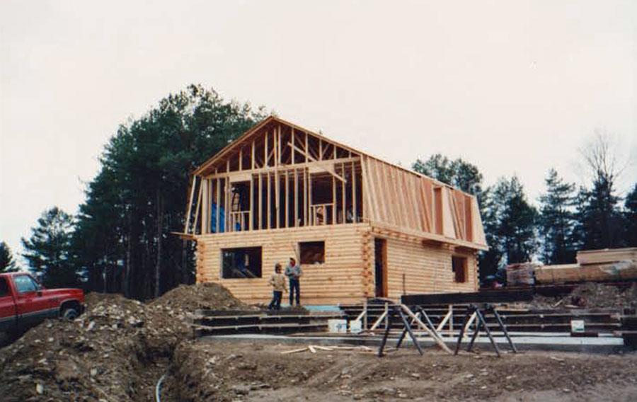 Building log house frame